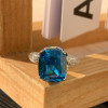 12ct Cushion Cut Aquamarine Mermaid Inspired Cocktail Ring