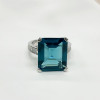 11.5ct Art Deco Emerald Cut Aquamarine Rectangle Ring