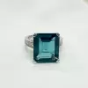 11.5ct Art Deco Emerald Cut Aquamarine Rectangle Ring
