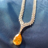 Pear Cut Yellow Sapphire Pendant Necklace