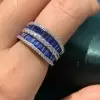 8.95ct Emerald Cut Wedding Band in Three Colors Available
