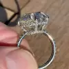9.5ct Cushion Cut White Sapphire Engagement Ring