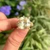12.6ct Cushion Cut Yellow Sapphire Engagement Ring