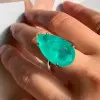 14ct Pear Cut Green Paraiba Tourmaline Cocktail Ring