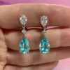 Pear Cut Aquamarine Drop Earrings