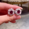 4.35ctw Oval Cut Ruby Stud Earrings