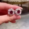 4.35ctw Oval Cut Ruby Stud Earrings