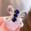 5.6ctw Blue & White Sapphire Butterfly Cocktail Ring