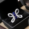 5.6ctw Blue & White Sapphire Butterfly Cocktail Ring