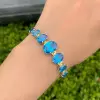 Vintage 16CTW Oval Cut Aquamarine Bracelet