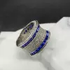 5.5ctw Princess Cut Blue Sapphire Women's Wedding Band