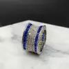 5.5ctw Princess Cut Blue Sapphire Women's Wedding Band