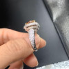 3.5ct Heart Cut Champagne Sapphire Halo Engagement Ring