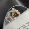 3.5ct Heart Cut Champagne Sapphire Halo Engagement Ring