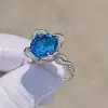 11ct Round Cut Aquamarine Vintage Cocktail Ring