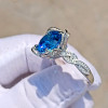 11ct Round Cut Aquamarine Vintage Cocktail Ring