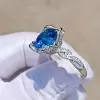 11ct Round Cut Aquamarine Vintage Cocktail Ring