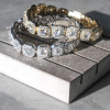 Clustered White Sapphire Unisex Tennis Bracelet