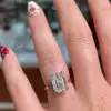 8ct Emerald Cut Double Prong Engagement Ring