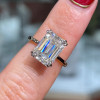 8ct Emerald Cut Double Prong Engagement Ring