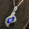 Marquise Cut Blue Crystal Necklace Earrings Bracelets Set in Alloy