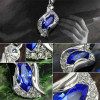 Marquise Cut Blue Crystal Necklace Earrings Bracelets Set in Alloy