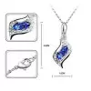 Marquise Cut Blue Crystal Necklace Earrings Bracelets Set in Alloy