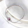 2MM White Sapphire Rotatable Clover Tennis Bracelet