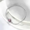 2MM White Sapphire Rotatable Clover Tennis Bracelet