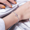 2MM White Sapphire Rotatable Clover Tennis Bracelet