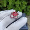 6ct Cushion Cut Ruby Flower Cocktail Ring