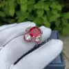 6ct Cushion Cut Ruby Flower Cocktail Ring