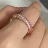 Rainbow Sapphire Paved Twist Wedding Band