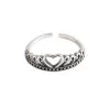925 Sterling Silver Handmade Heart Crown Ring