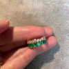 Emerald&Round Cut White&Emerald Green Sapphire Eternity Band