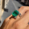 12ct Asscher Cut Emerald Bold Engagement Ring