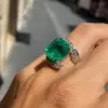 12ct Asscher Cut Emerald Bold Engagement Ring