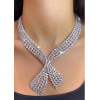 Four Row Pear Cut White Sapphire Necklace