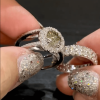 5.5ct Round Cut Apple Green Sapphire Engagement Ring