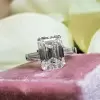 5ct Emerald Cut White Sapphire Engagement Ring