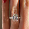 5ct Emerald Cut White Sapphire Engagement Ring