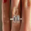 5ct Emerald Cut White Sapphire Engagement Ring