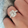 5ct Emerald Cut White Sapphire Engagement Ring