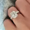 5ct Emerald Cut White Sapphire Engagement Ring