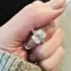 5ct Emerald Cut White Sapphire Engagement Ring