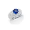 9.75 Round Cut Blue & White Sapphire Dome Ring 