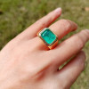 5.2ct Emerald Cut Emerald Engagement Ring