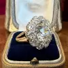 6.8ct Round Cut White Sapphire Halo Engagement Ring