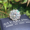 6.8ct Round Cut White Sapphire Halo Engagement Ring