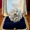 6.8ct Round Cut White Sapphire Halo Engagement Ring